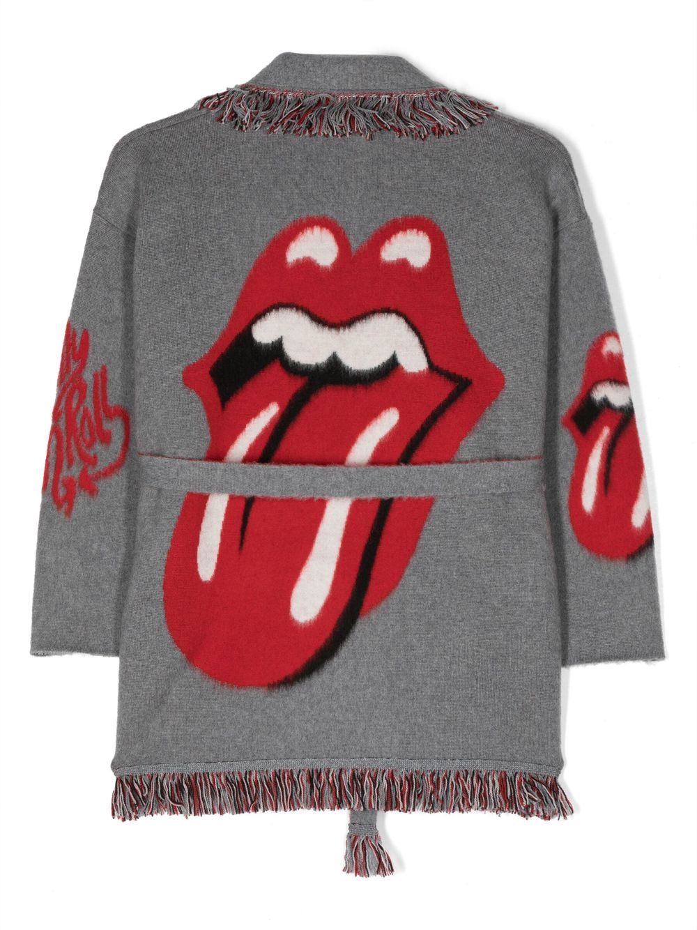 Cardigan in maglia Rolling Stones con frange