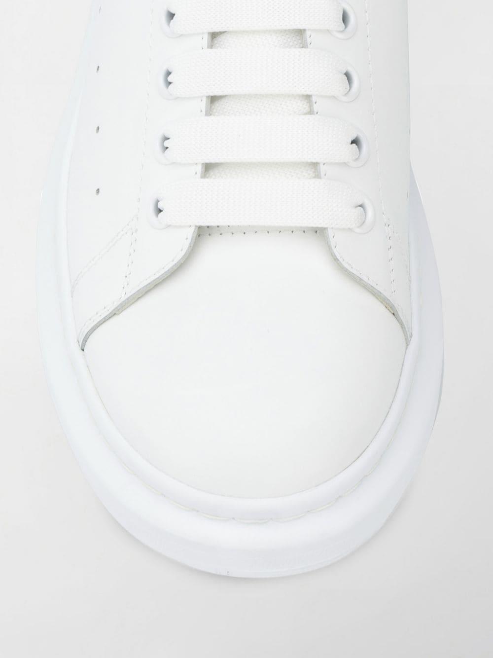 White/blue leather/suede oversized low-top sneakers