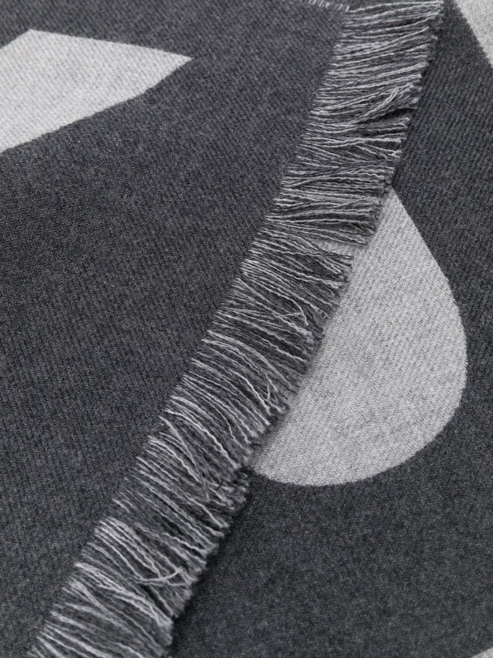 jacquard logo wool scarf