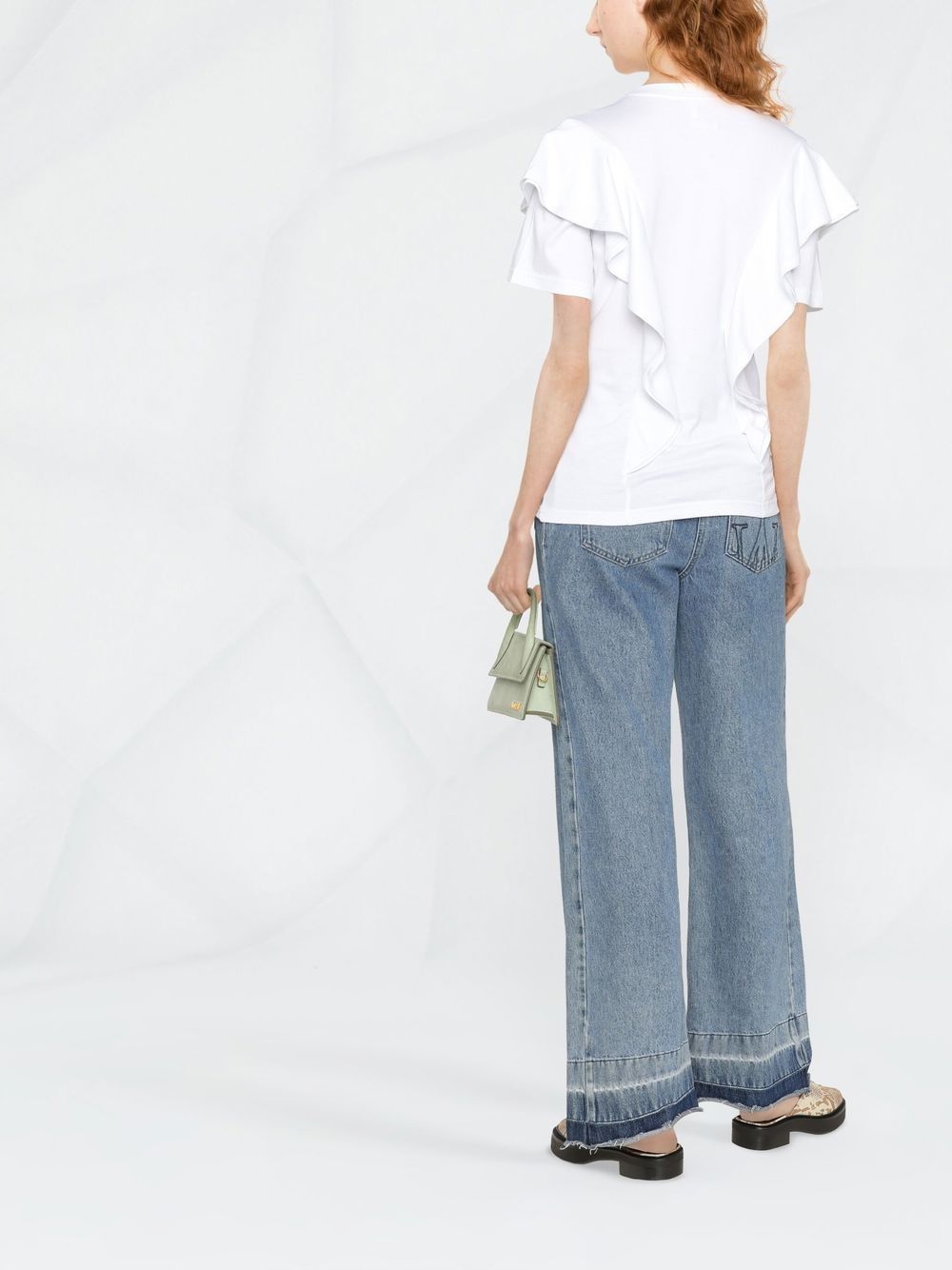 Ruffled cotton T-shirt