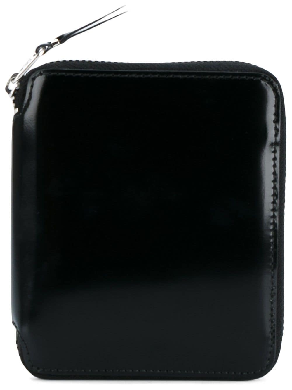 Black leather zip around wallet