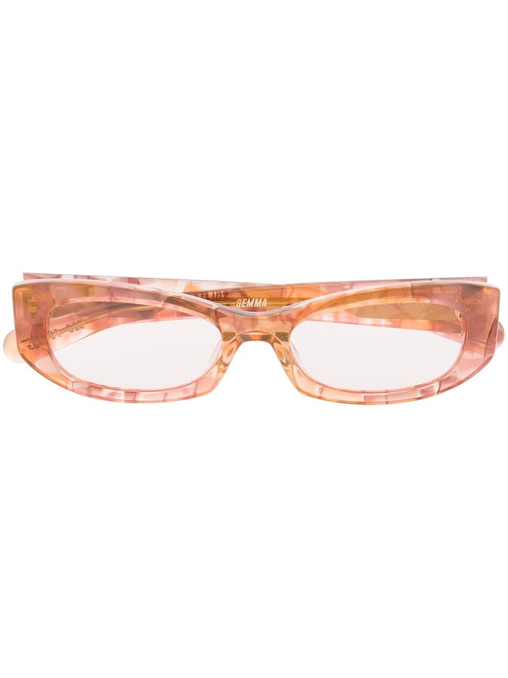 Rose pink square-frame glasses