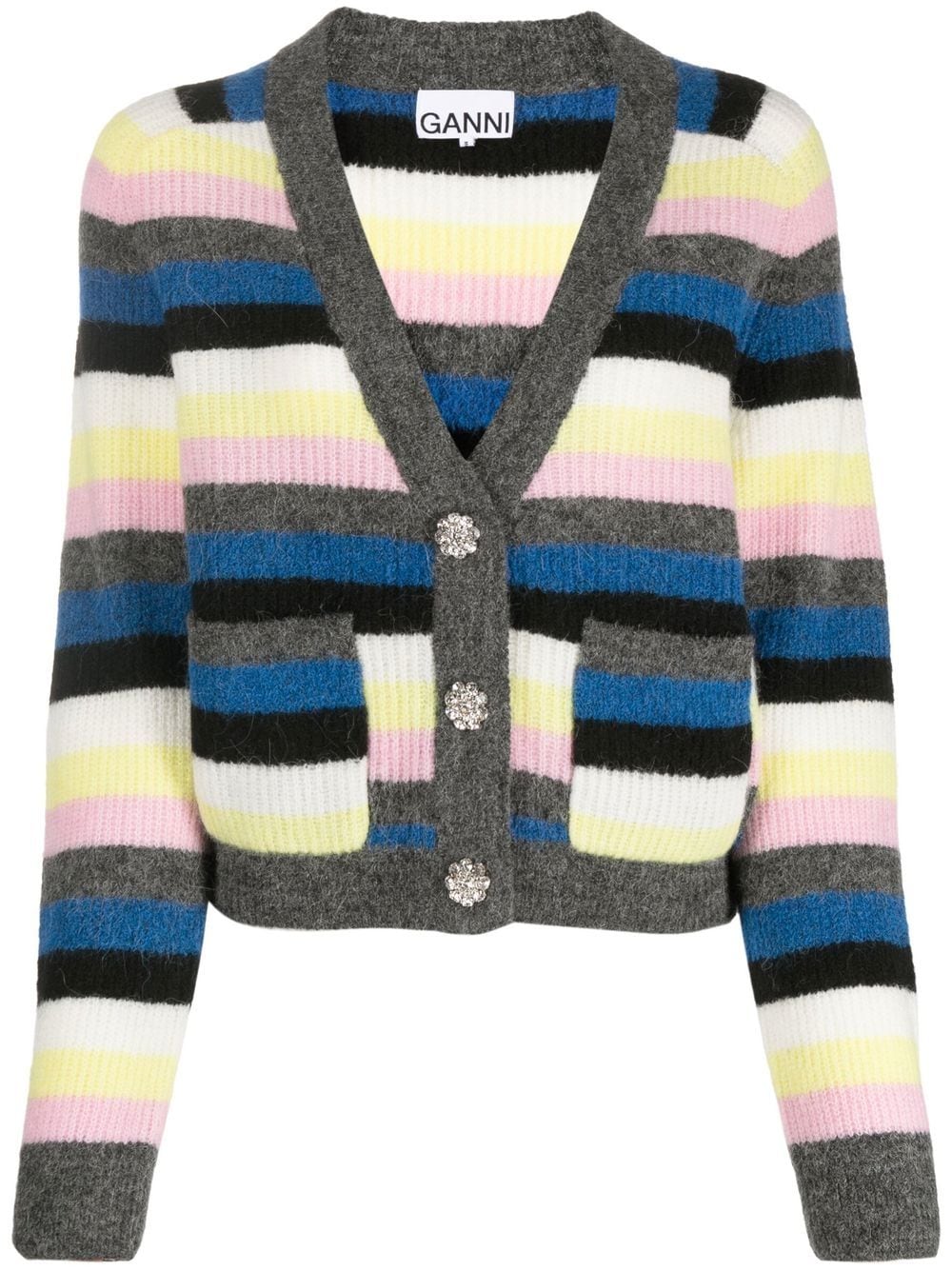 Striped V-neck cardigan