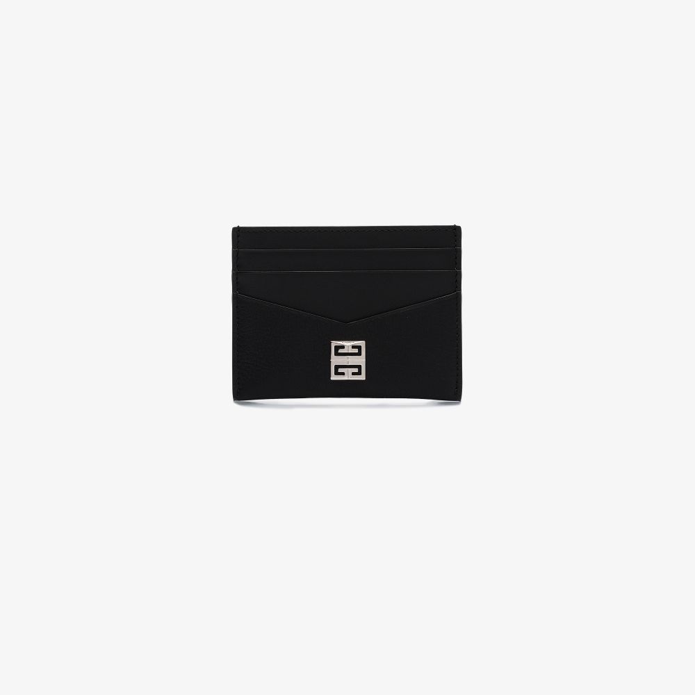 Black leather 4G plaque logo cardholder