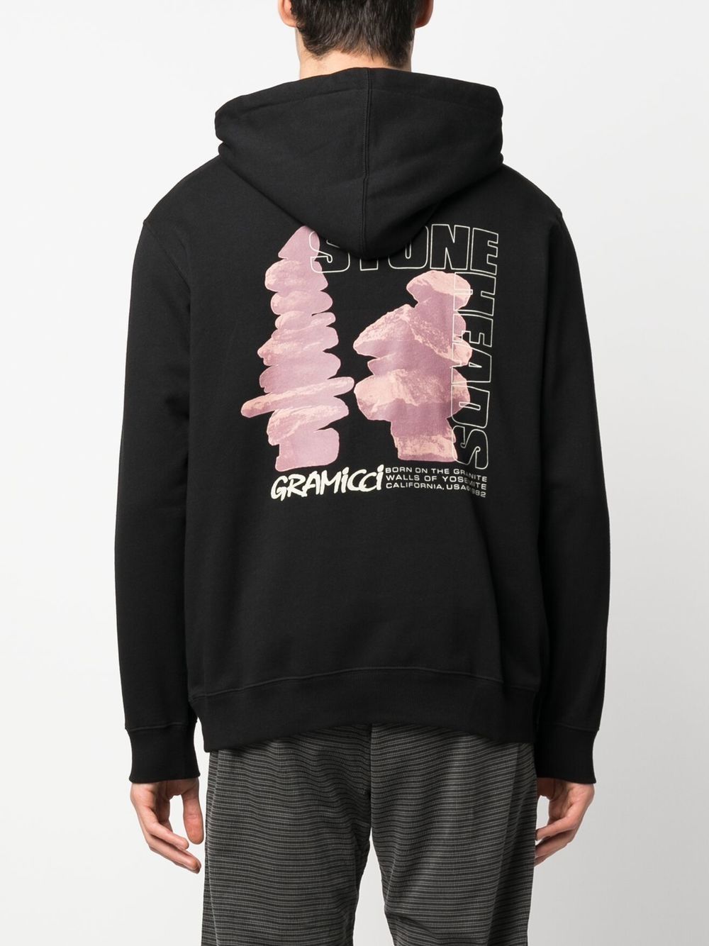 Graphic-print cotton hoodie