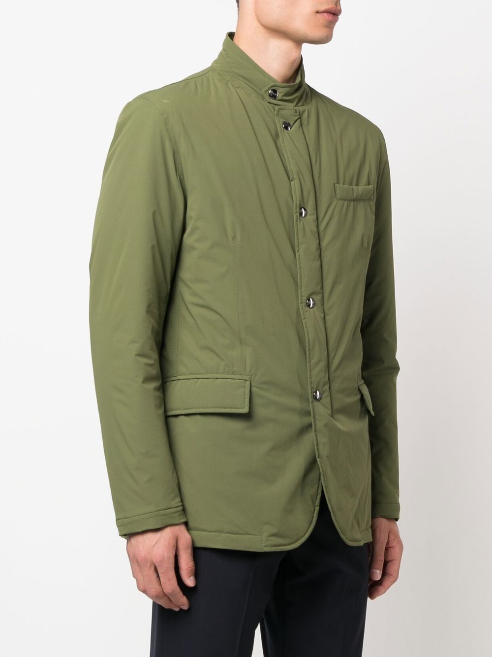 giacca packable con bottoni a pressione verde avocado