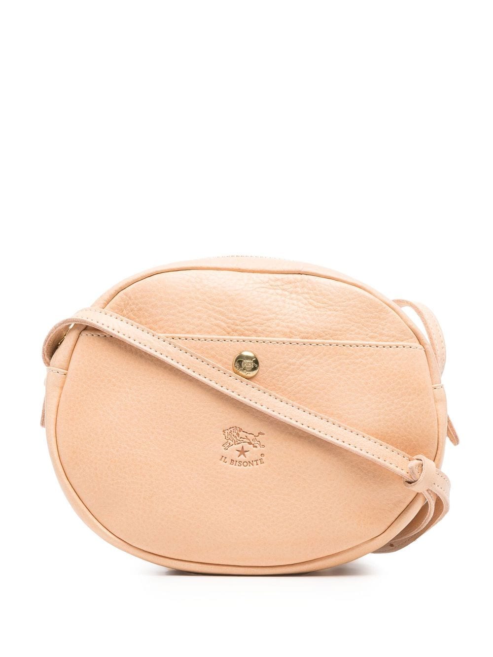 Pink logo-stamp leather shoulder bag