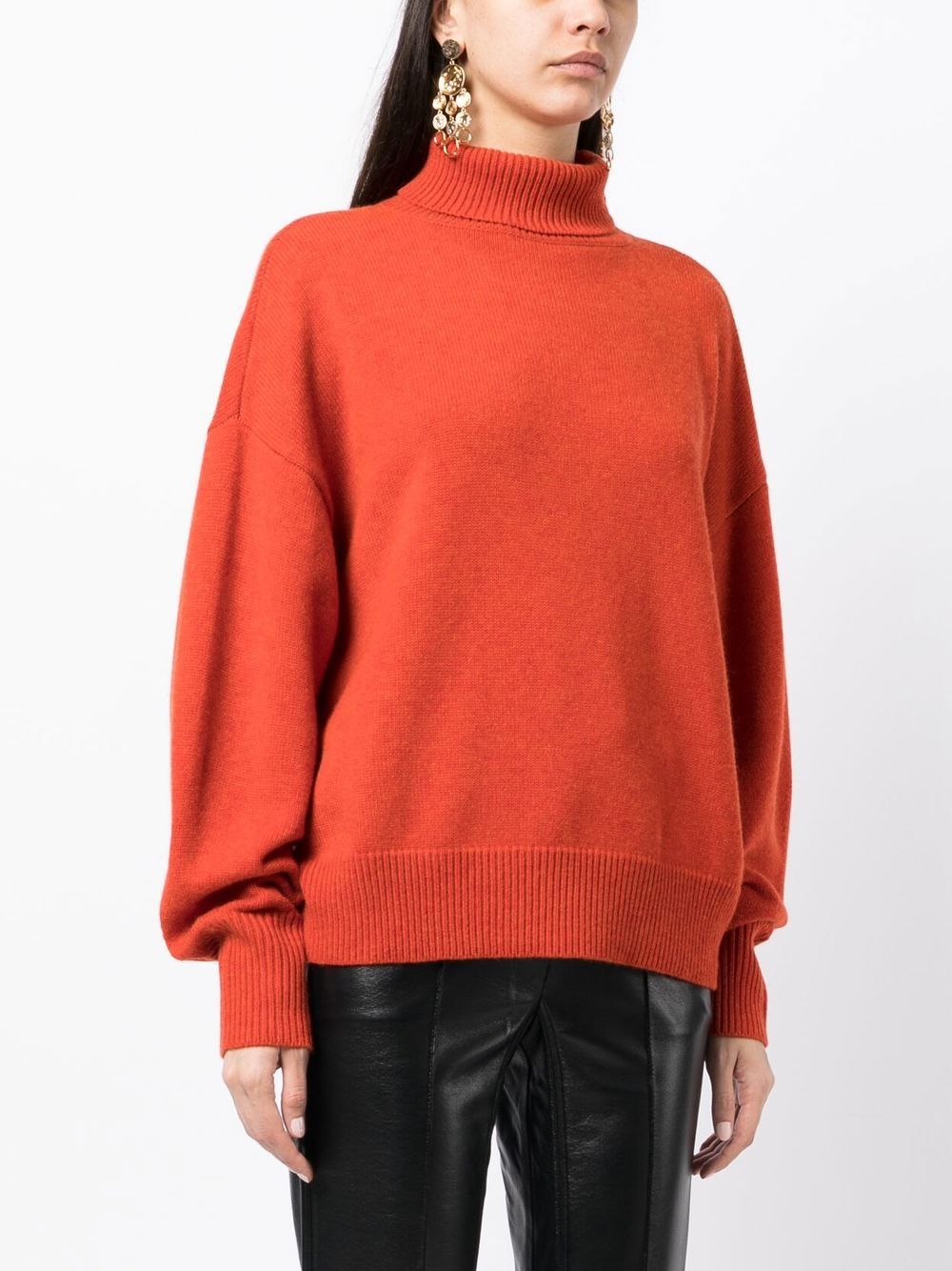 Orange turtleneck sweater
