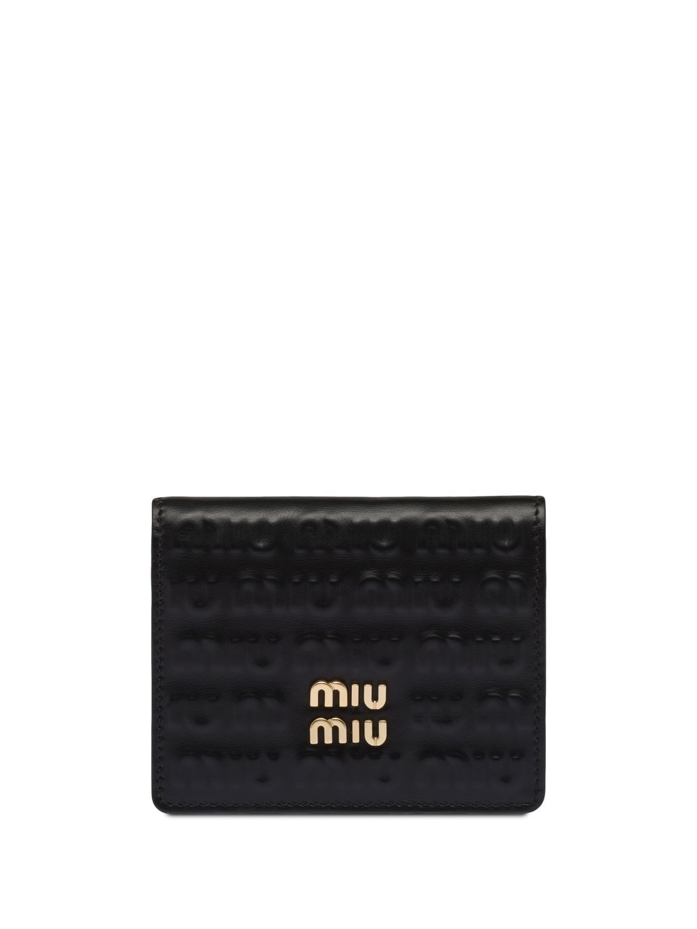 Monogram-embossed bi-fold wallet