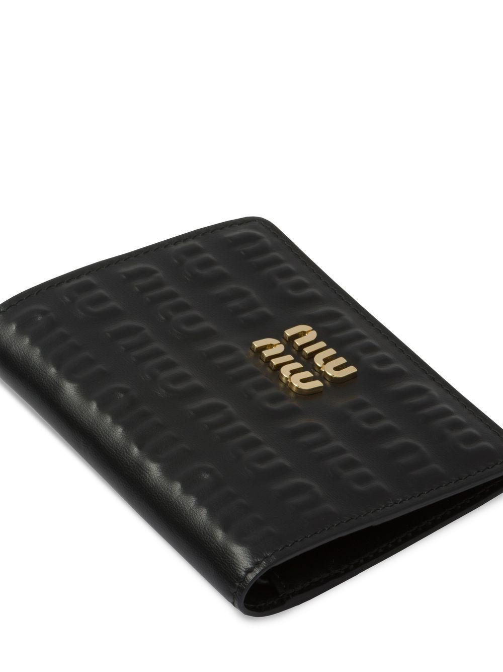 Monogram-embossed bi-fold wallet