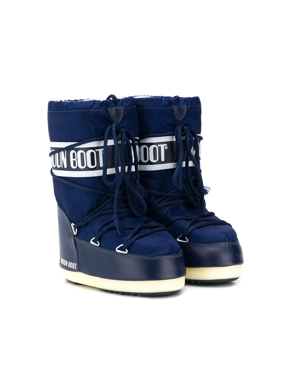 Blue logo lace-up snow boots