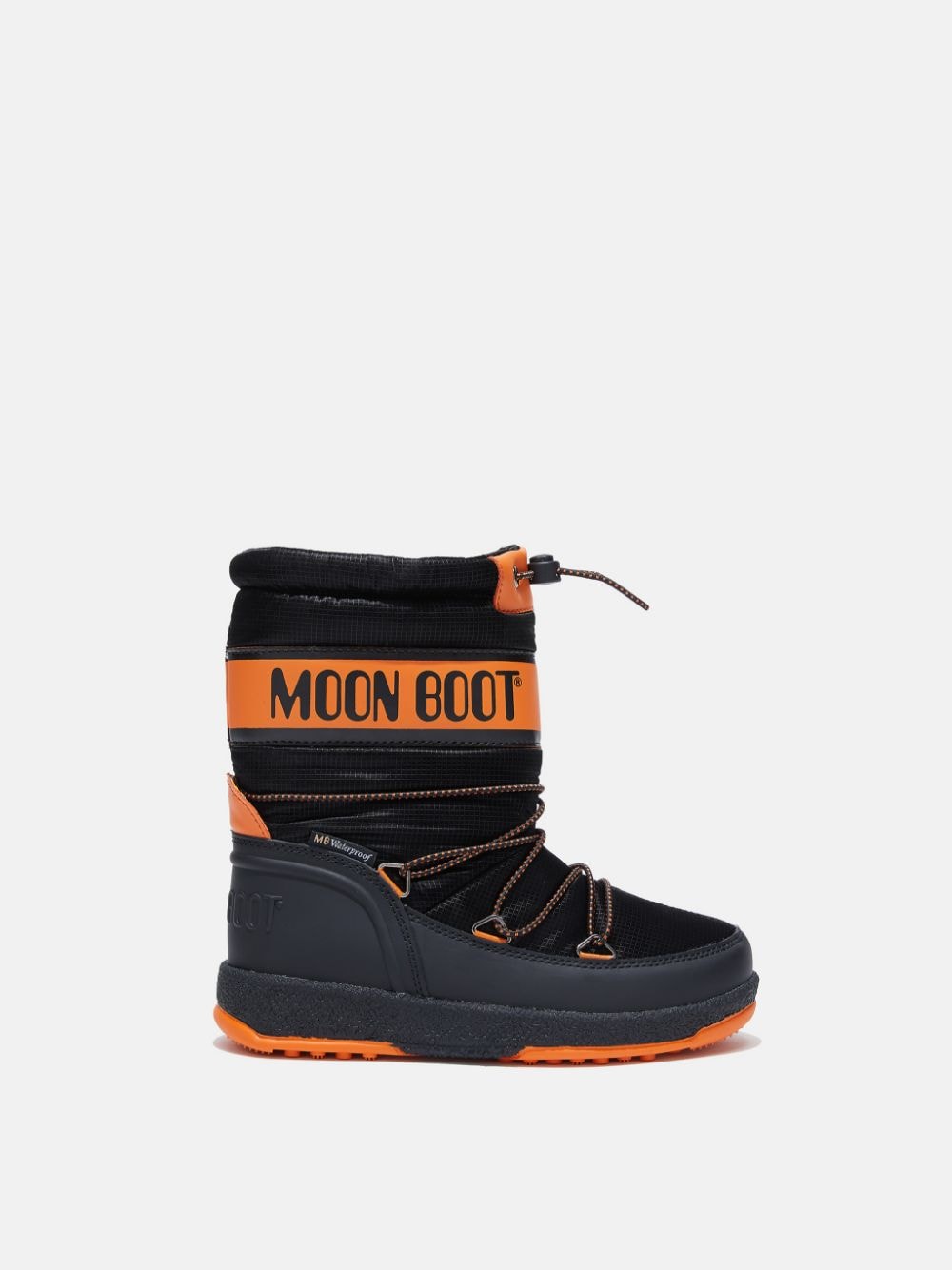 Orange black moon boot