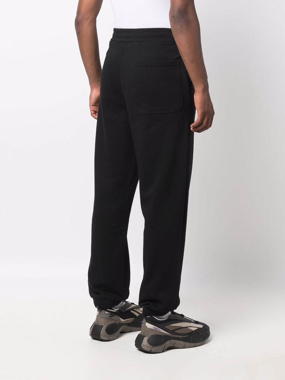 Pantaloni sportivi neri in cotone con stampa logo