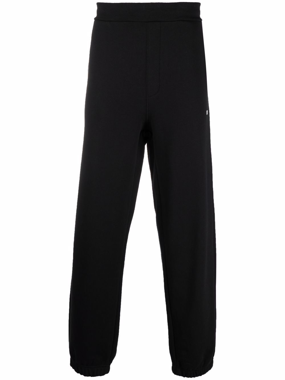 Pantaloni sportivi neri in cotone con stampa logo
