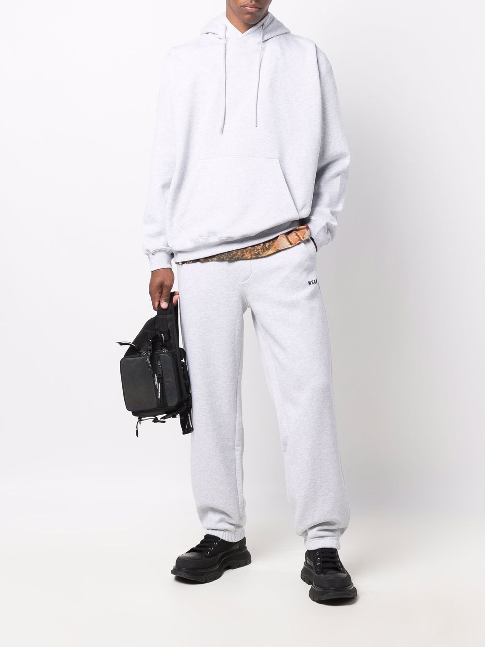 Grey cotton logo-print track pants