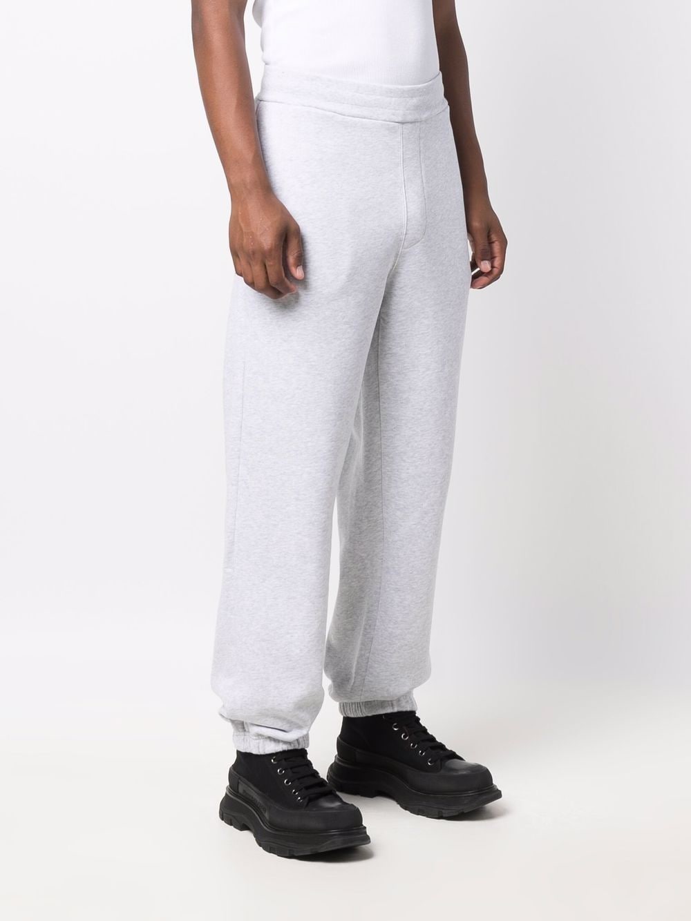 Grey cotton logo-print track pants