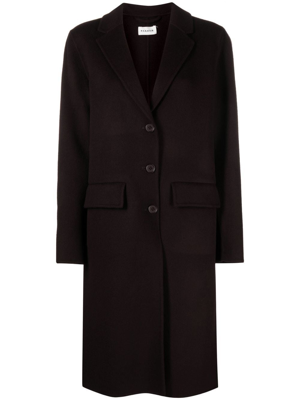 Single-breasted button-fastening coat