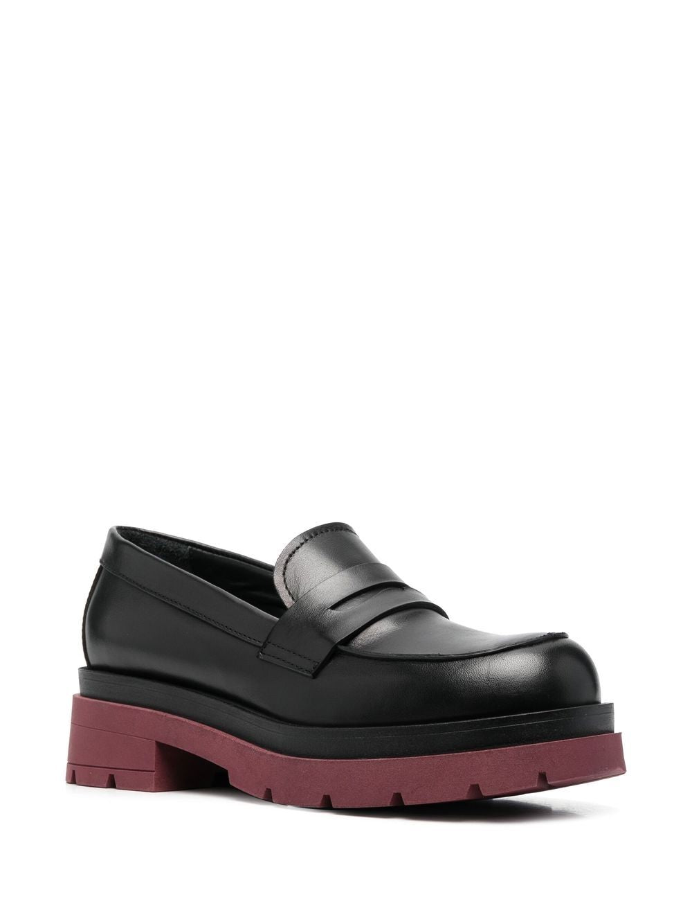 black Moki contrast chunky-sole loafers