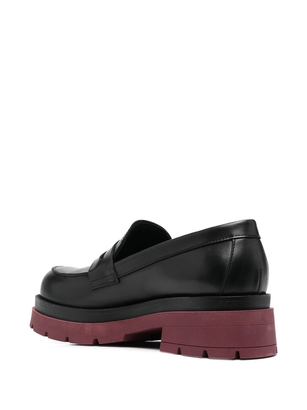 black Moki contrast chunky-sole loafers