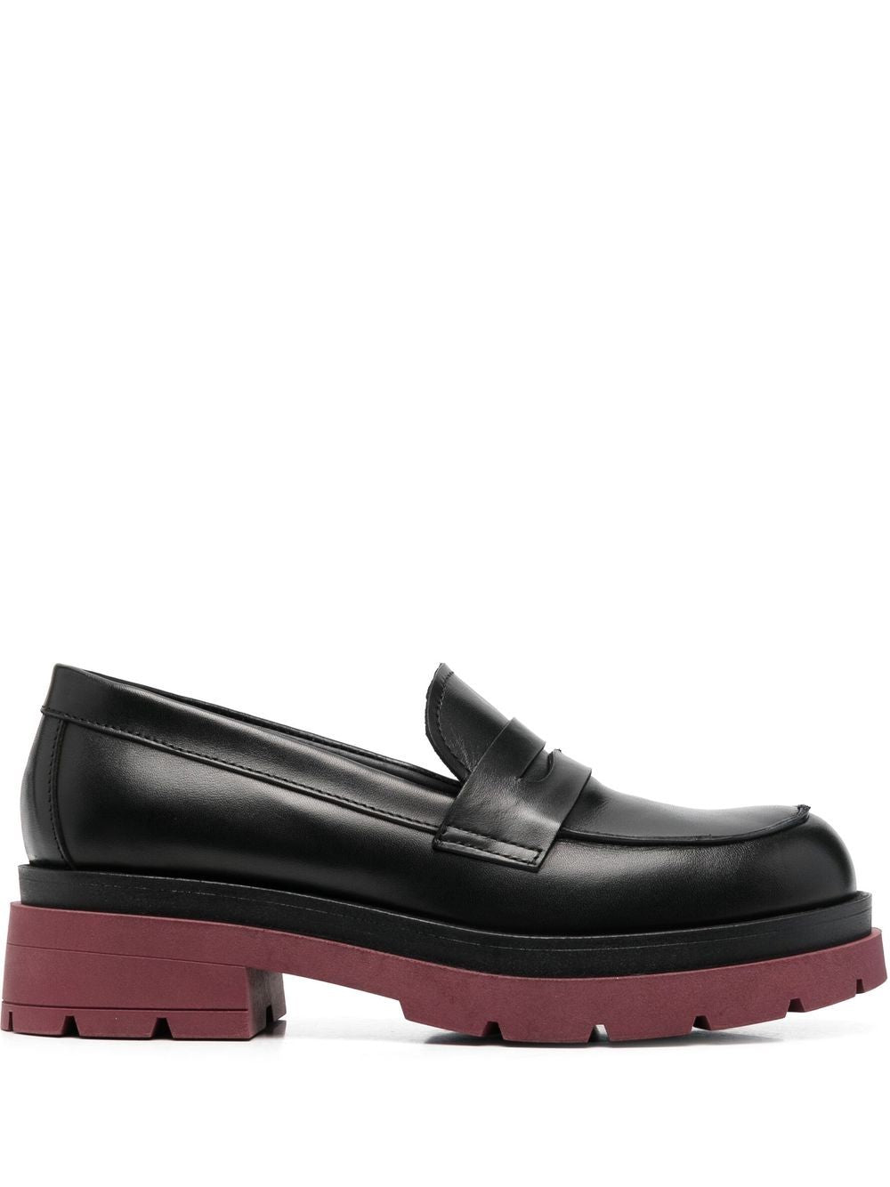 black Moki contrast chunky-sole loafers