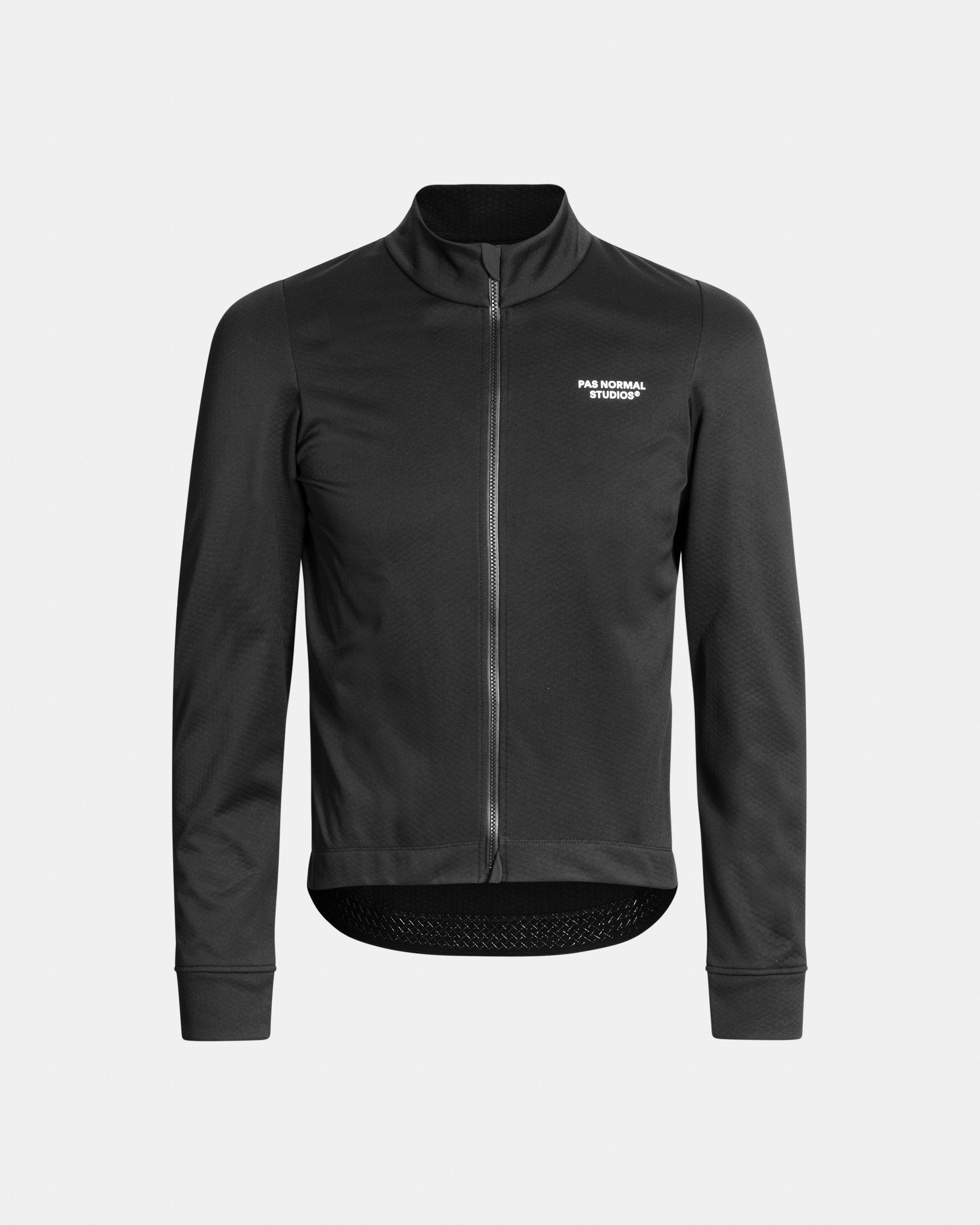 Black Essential thermal jersey track jacket