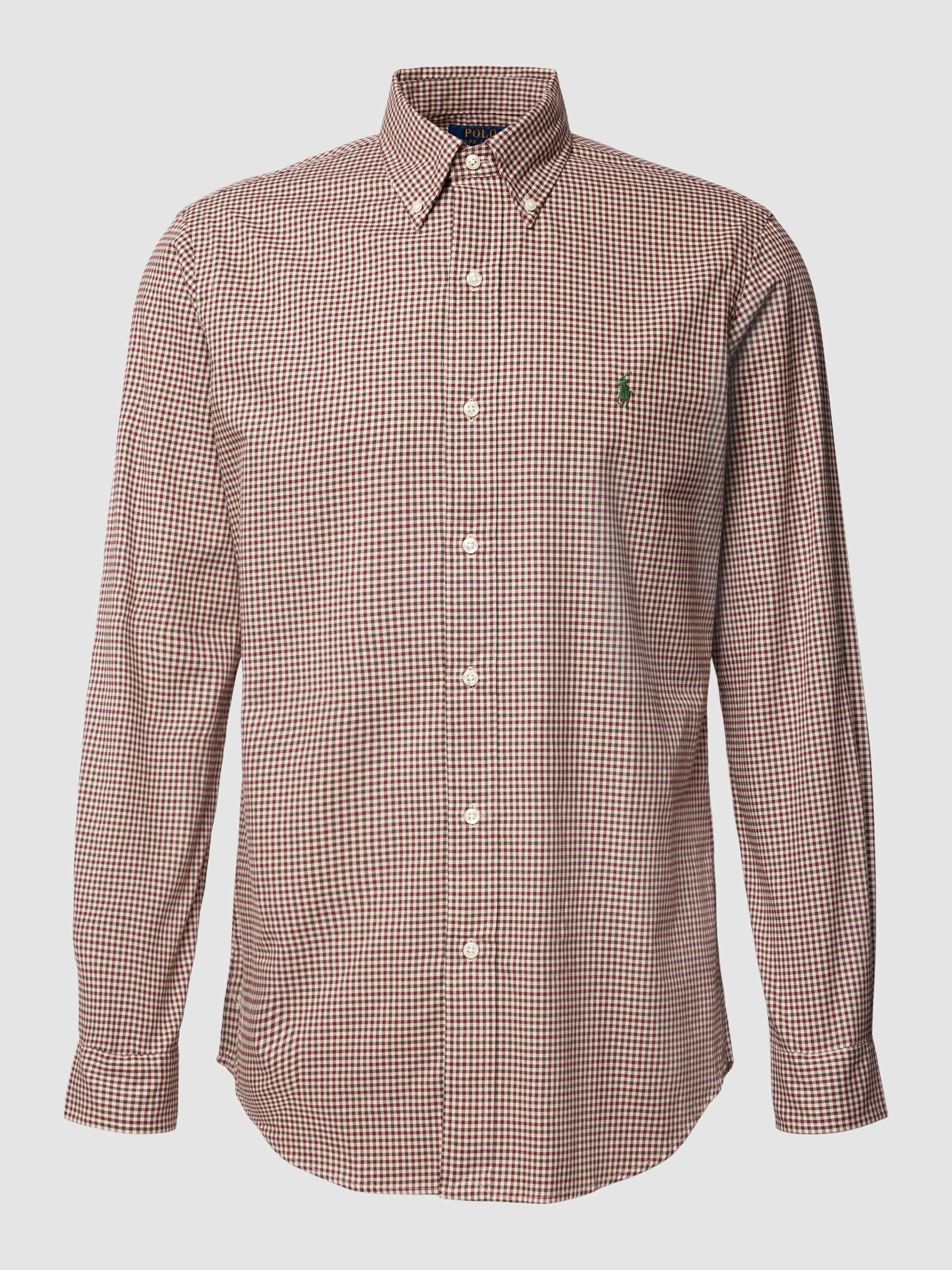 Checked shirt with embroidered logo