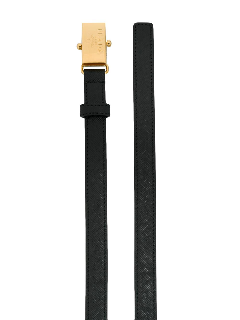 Cintura nera con placca logo
