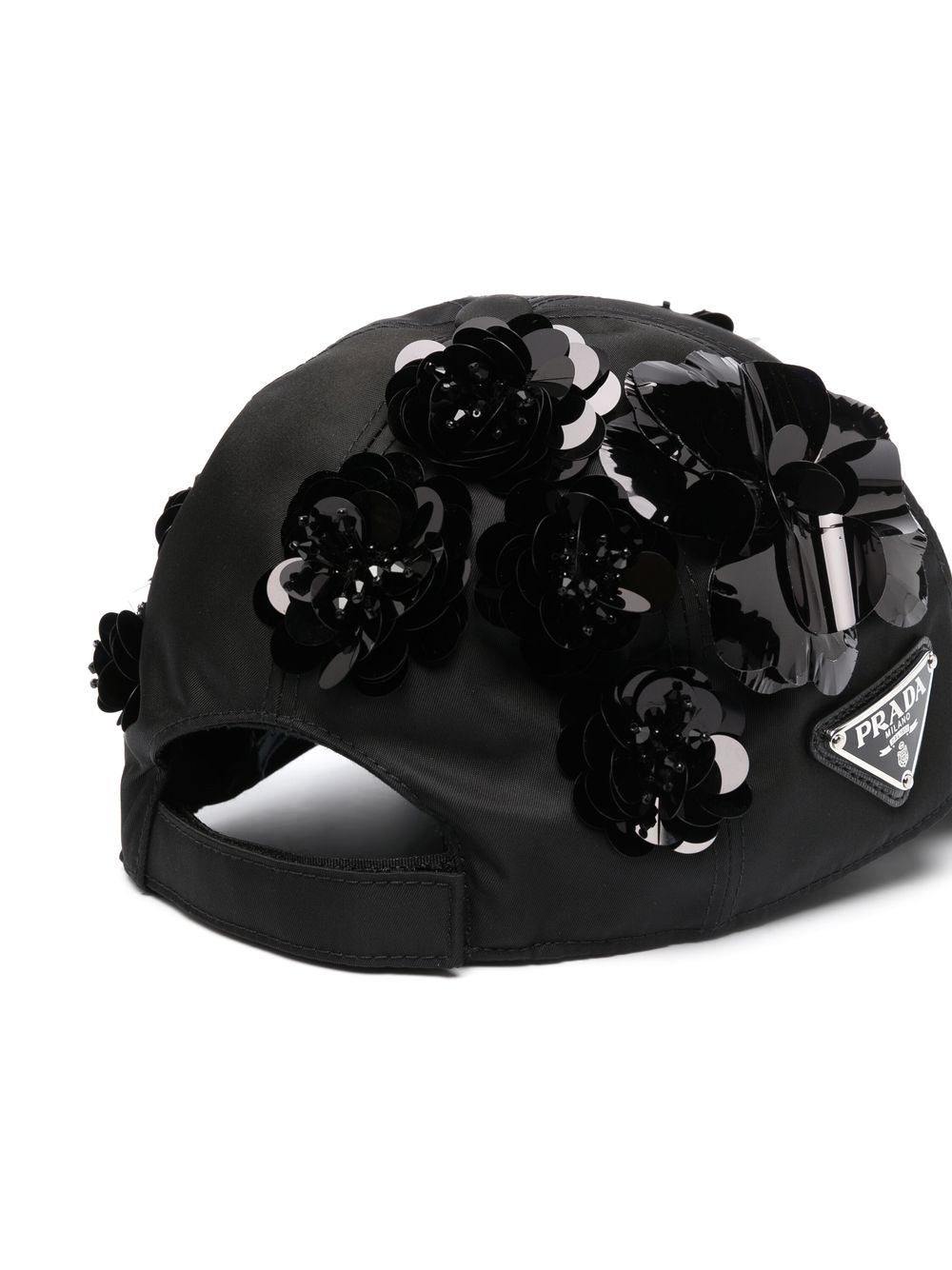 Cappellino da baseball con applicazioni floreali