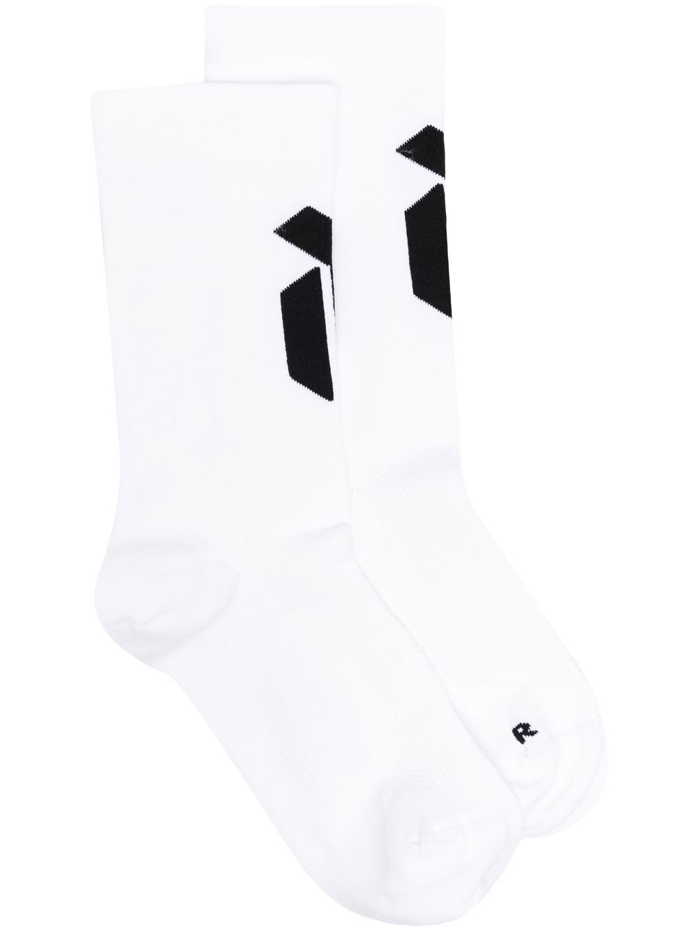 white logo-print socks