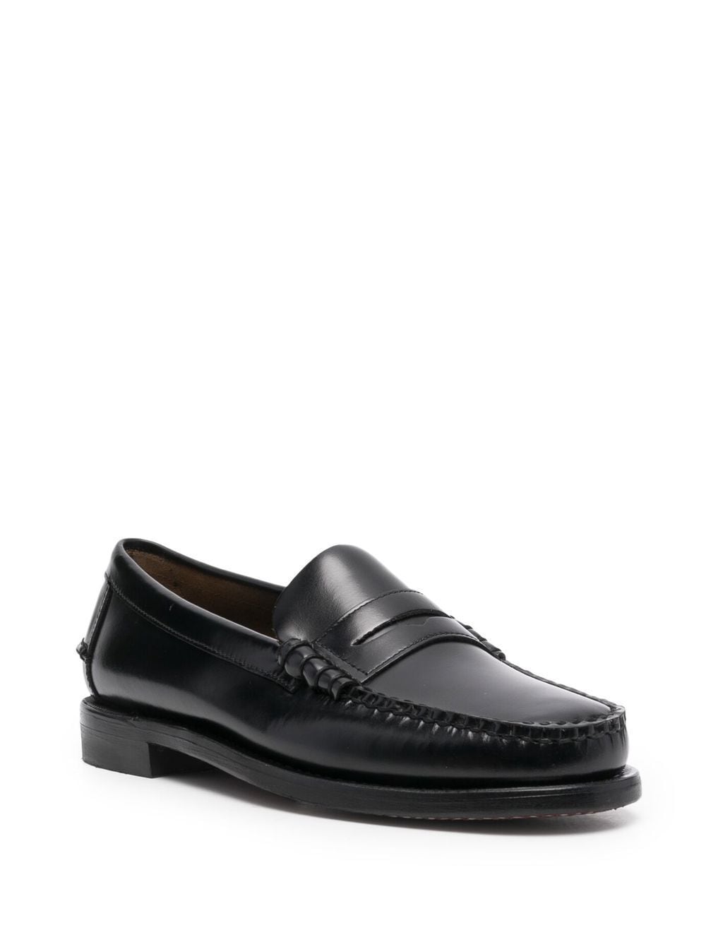 Black leather classic loafers