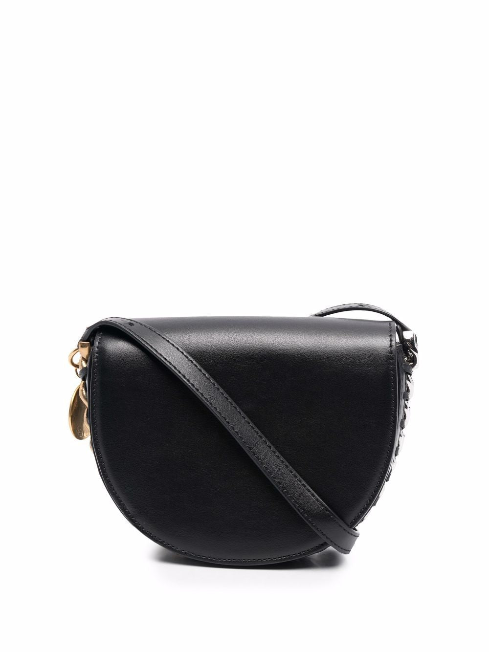 Black faux leather small Frayme crossbody bag