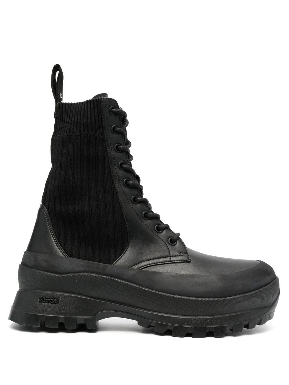 Black Trace lace-up combat boots