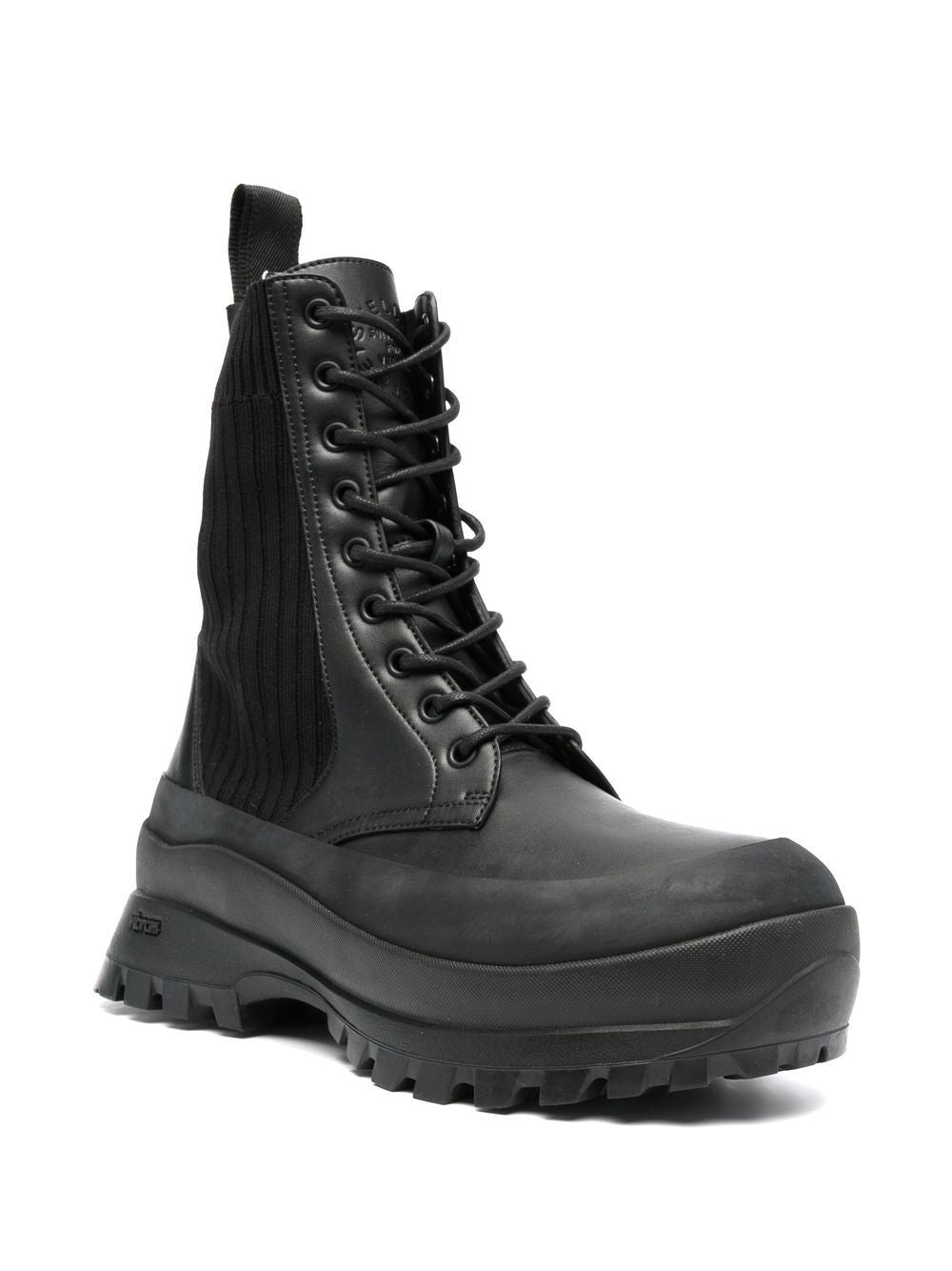 Black Trace lace-up combat boots