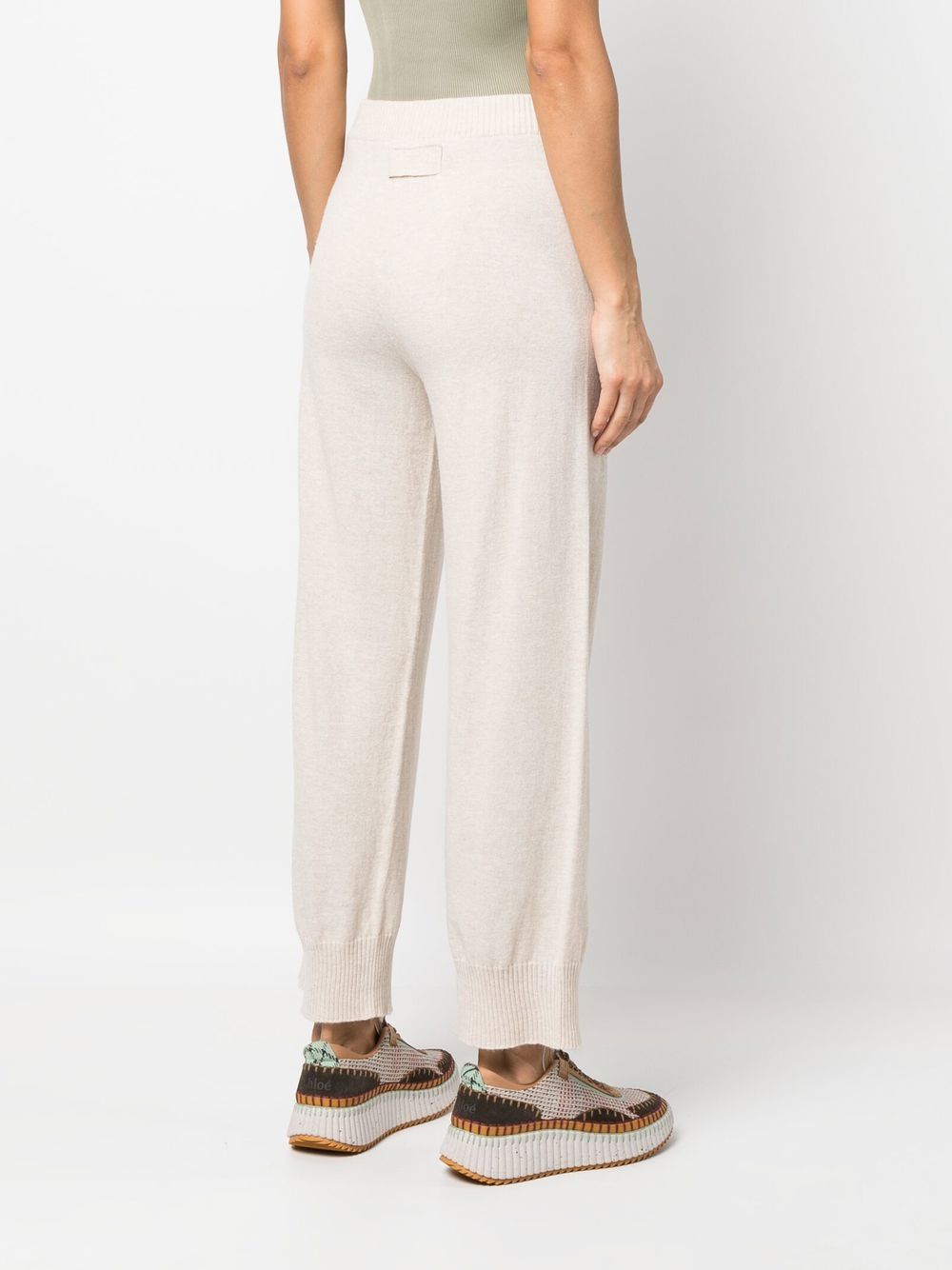 Elasticated fine-knit trousers