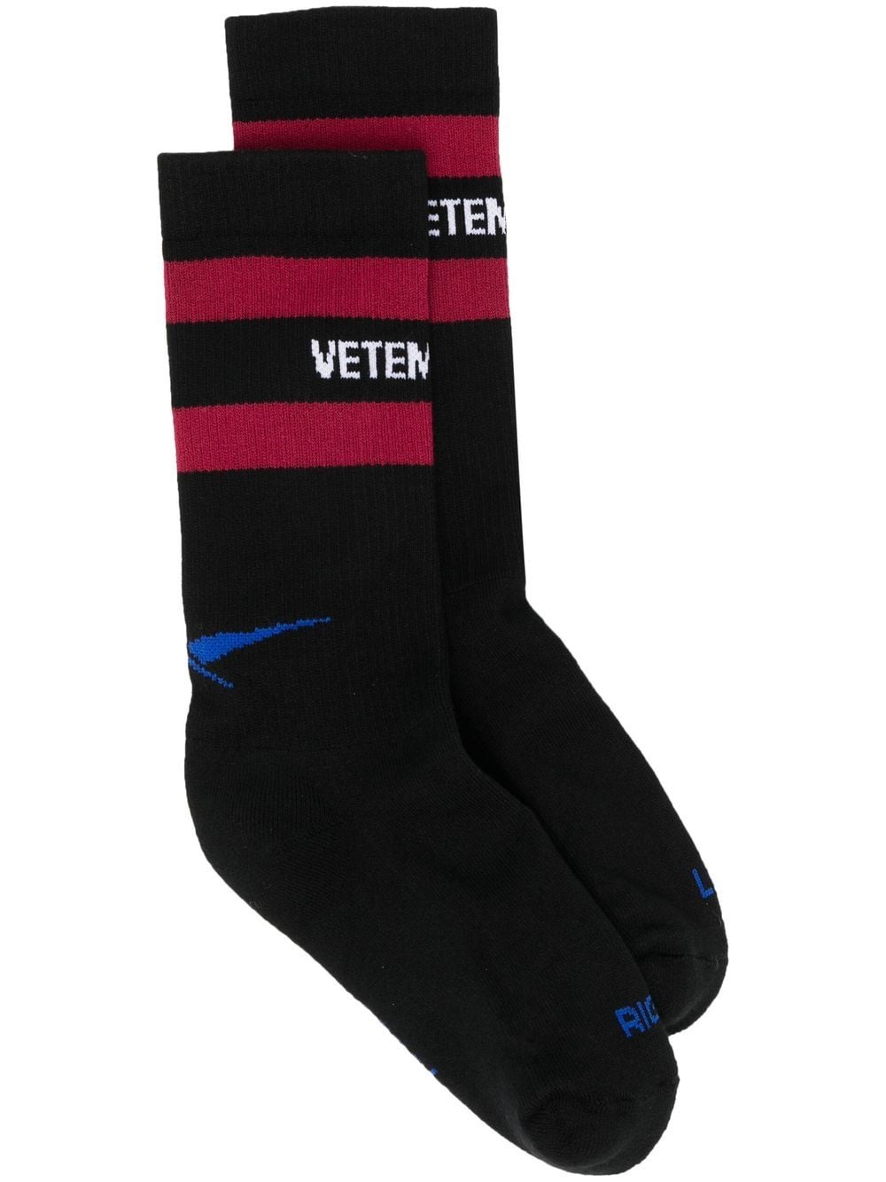 Black logo-print ribbed socks