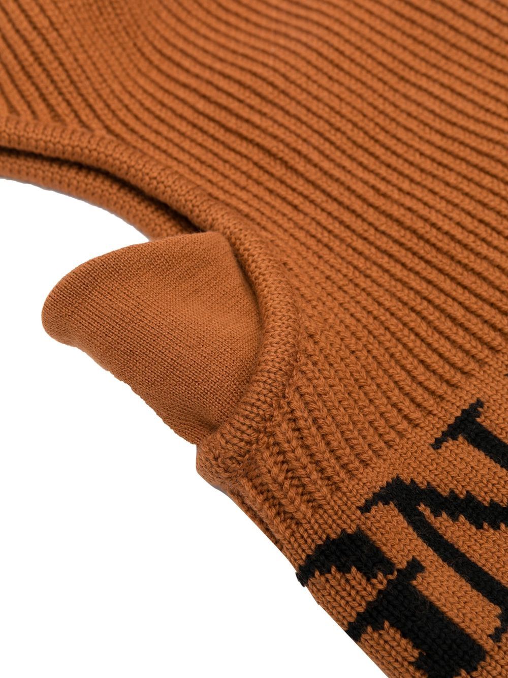 Logo intarsia-knit wool balaclava
