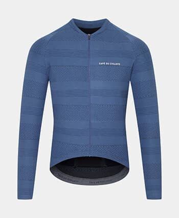 CORINNE long sleeve cycling ersey CORINNE DENIM BLUE CAFÉ DU CYCLISTE 