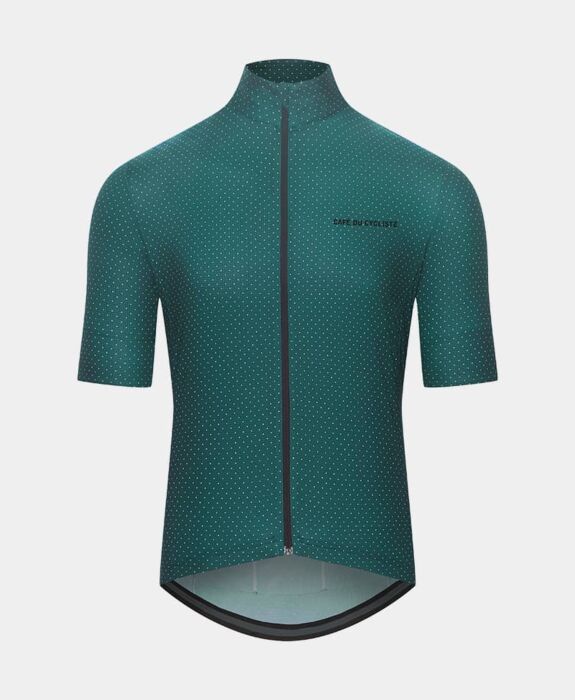 FLEURETTE Lightweight Cycling Jersey FLEURETTE JERSEY INFINITE GREEN CAFÉ DU CYCLISTE 