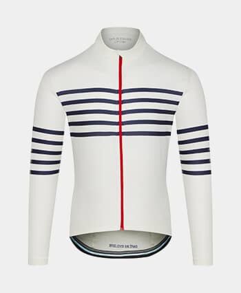 Blue/white CLAUDETTE long sleves cycling shirt