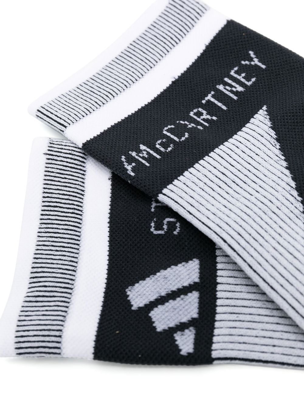 Blac/white intarsia-knit logo socks