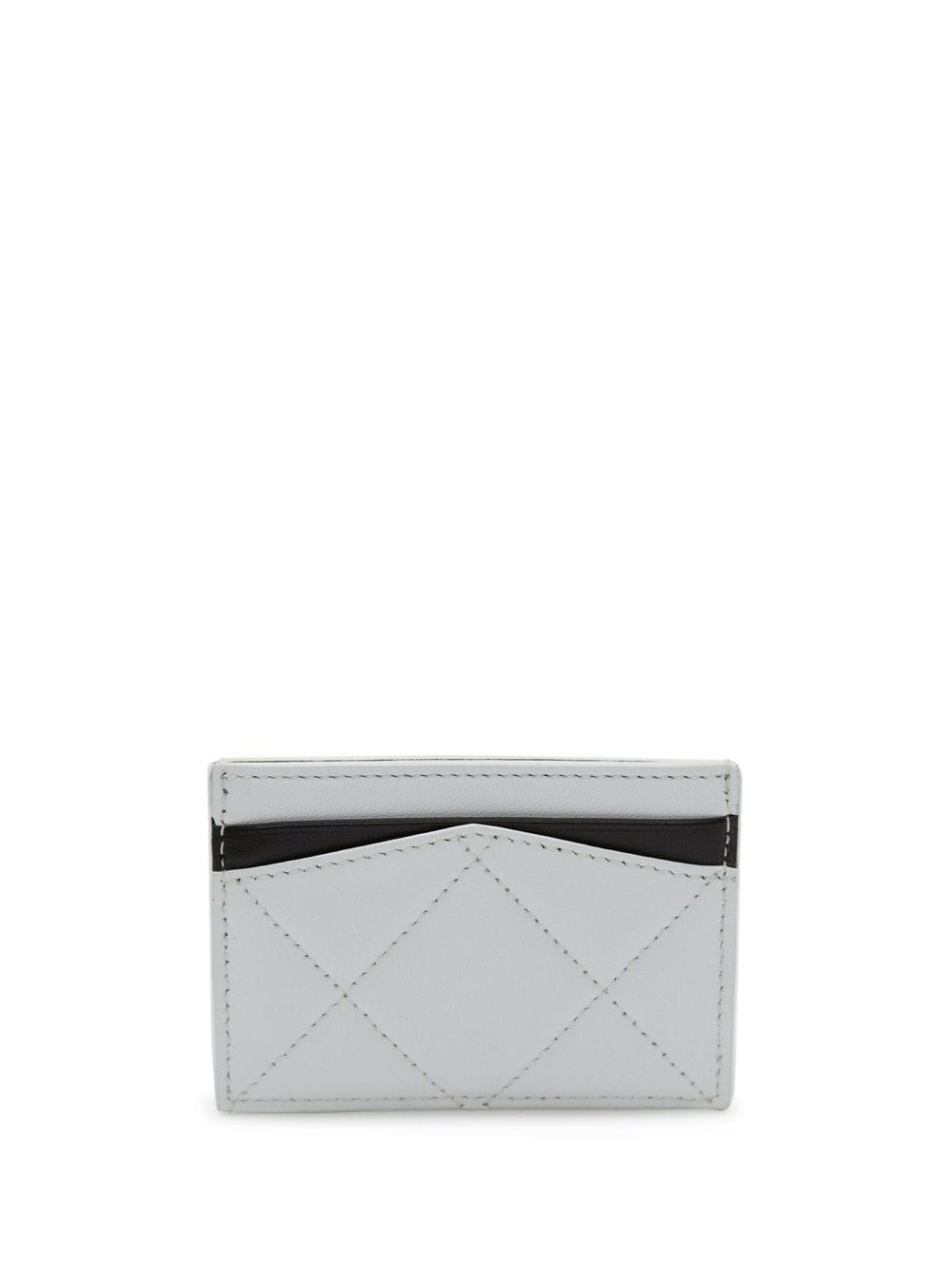 Grey/black leather quilted logo cardholder