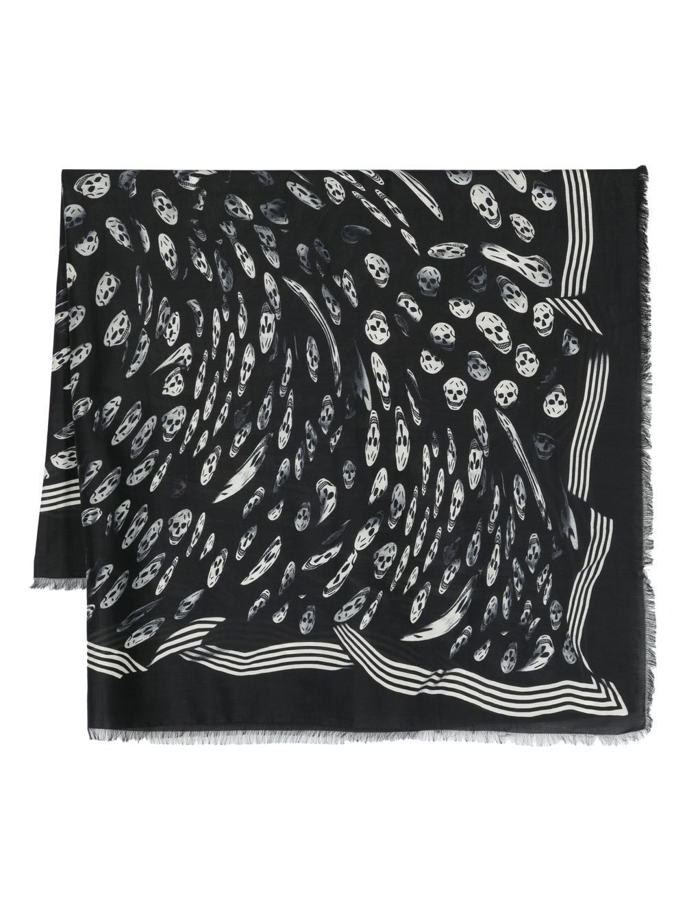 Distorted skull-patterned scarf