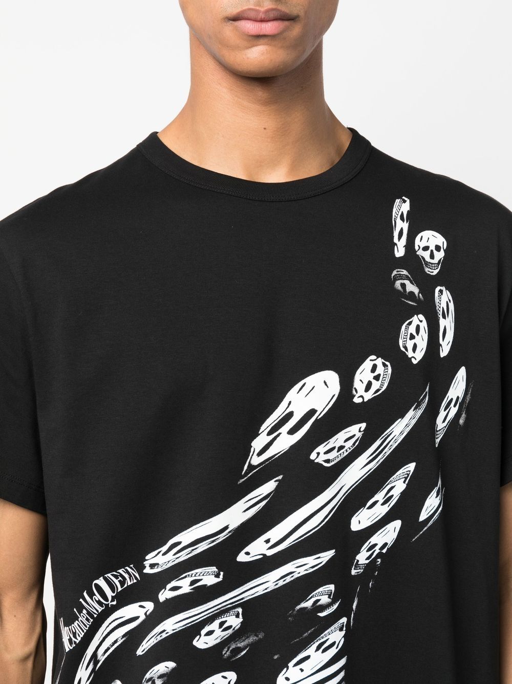 Skeleton-print short-sleeved T-shirt
