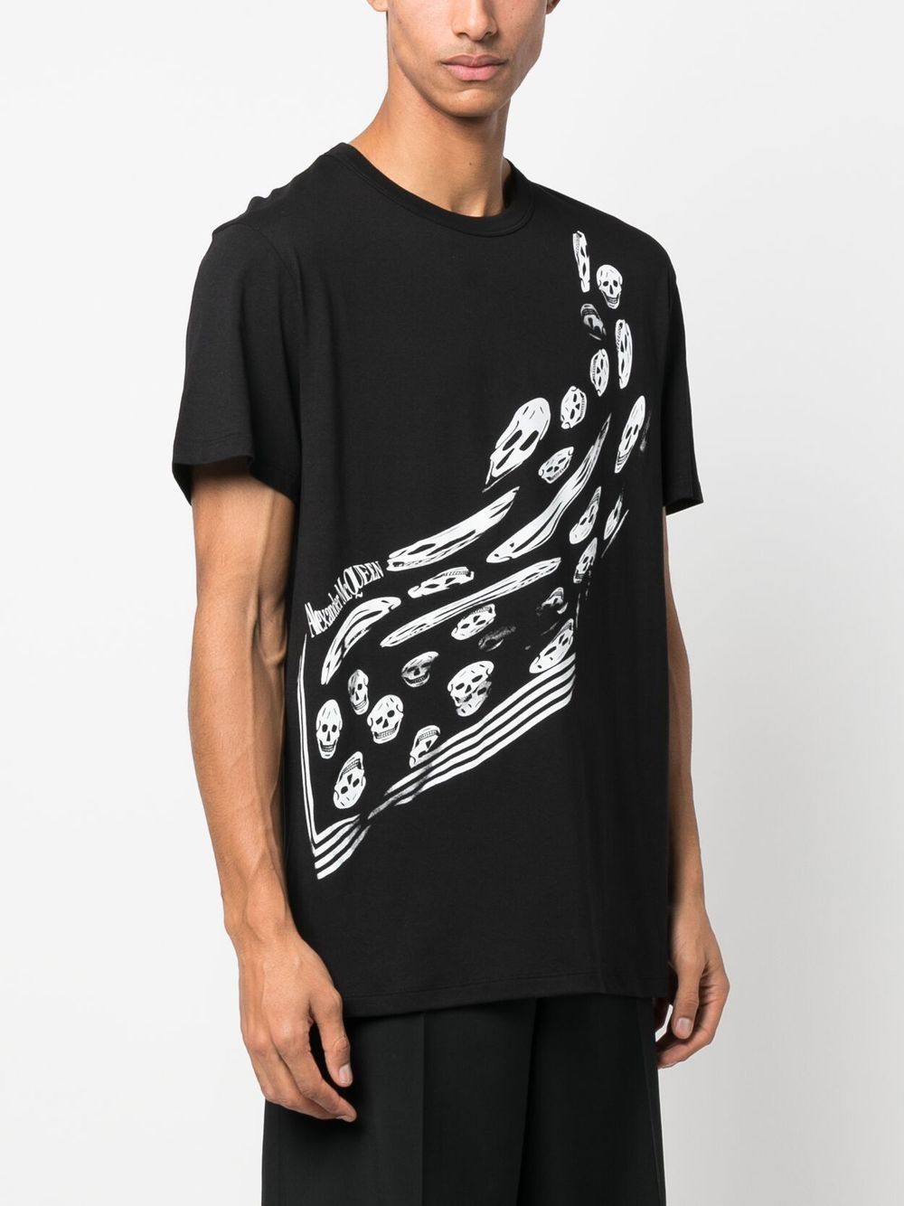 T-shirt a maniche corte con stampa scheletro