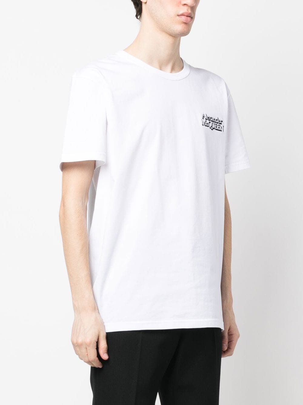 White logo-print T-shirt
