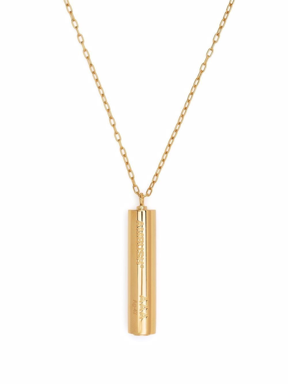 Collana in oro con pendente con logo inciso