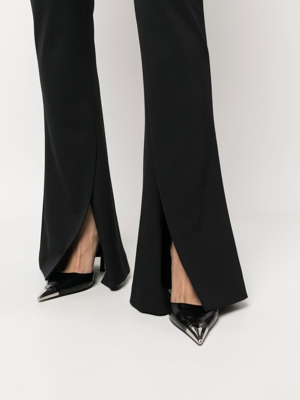 High-waisted split trousers