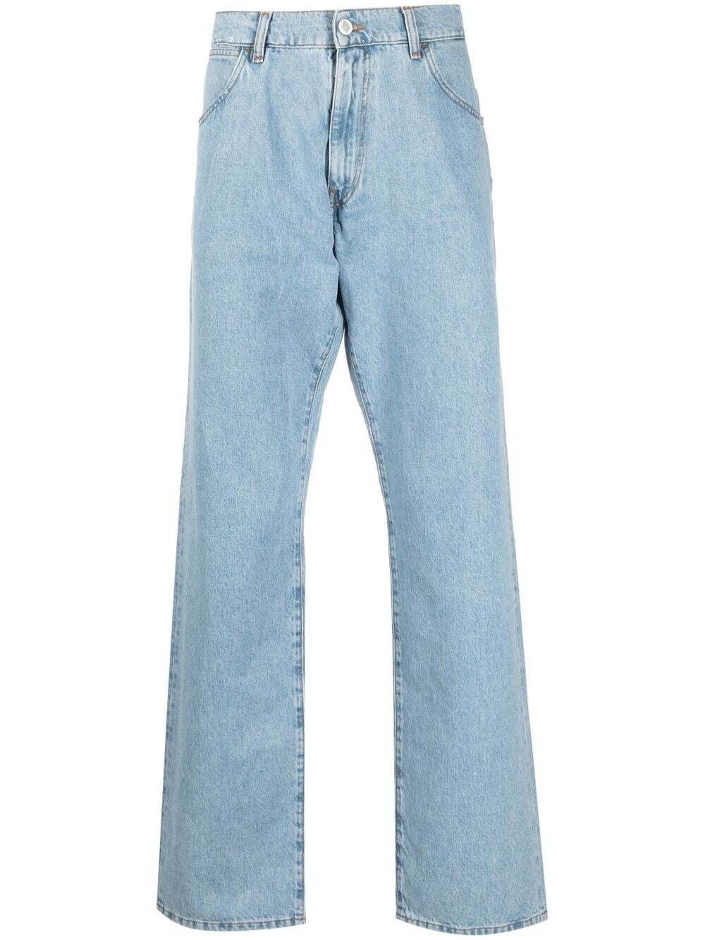 Straight-leg denim trousers