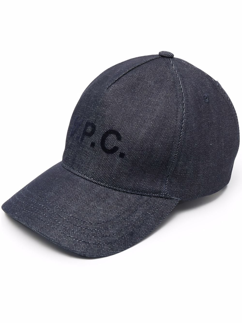Cappellino in cotone blu con stampa logo