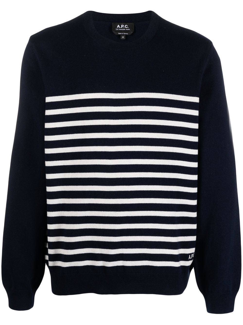 Withe/blue Mattew stripe-print knit sweatshirt